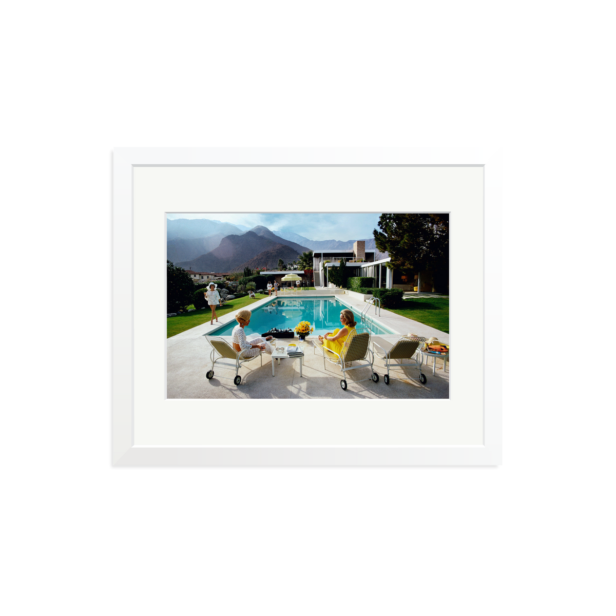 Slim Aarons 'Poolside Gossip' White Medium