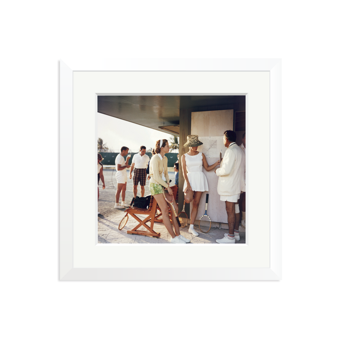 Slim Aarons 'Tennis in the Bahamas' Framed Print White Medium