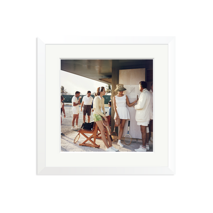 Slim Aarons 'Tennis in the Bahamas' Framed Print White Medium