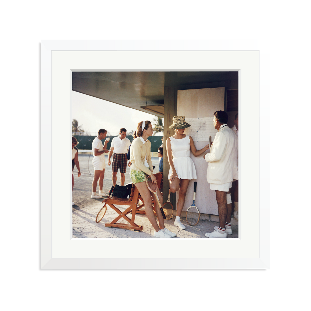 Slim Aarons 'Tennis in the Bahamas' Framed Print White Large