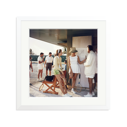 Slim Aarons 'Tennis in the Bahamas' Framed Print White Large