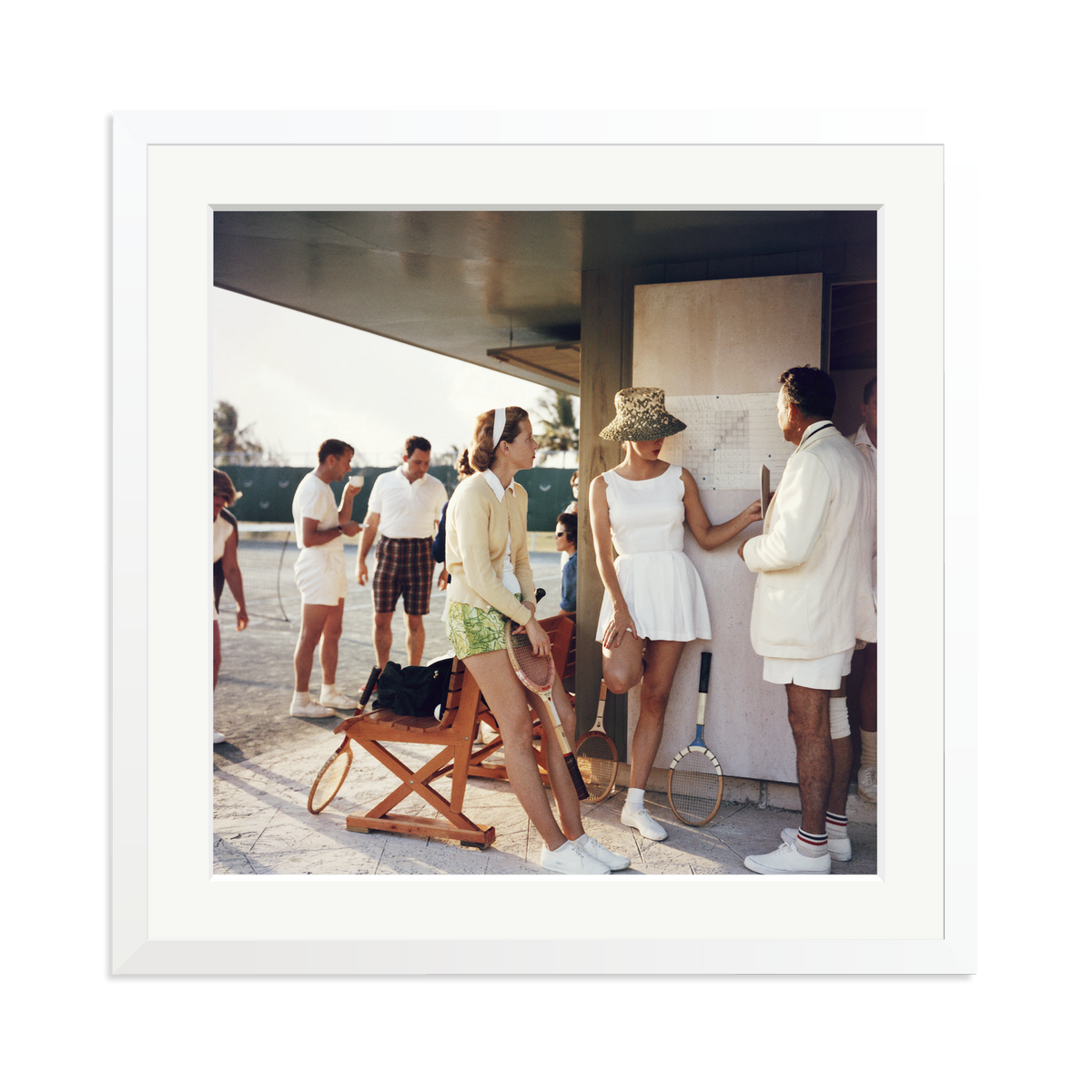 Slim Aarons 'Tennis in the Bahamas' Framed Print White XL