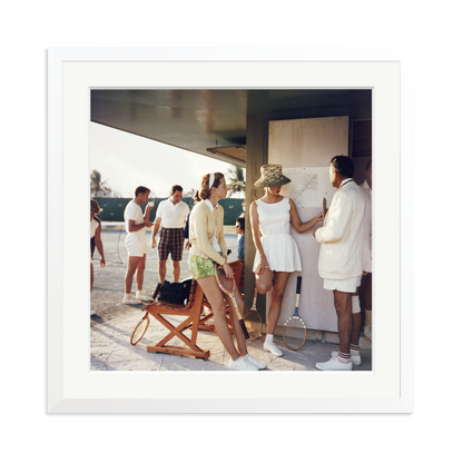 Slim Aarons 'Tennis in the Bahamas' Framed Print White XL