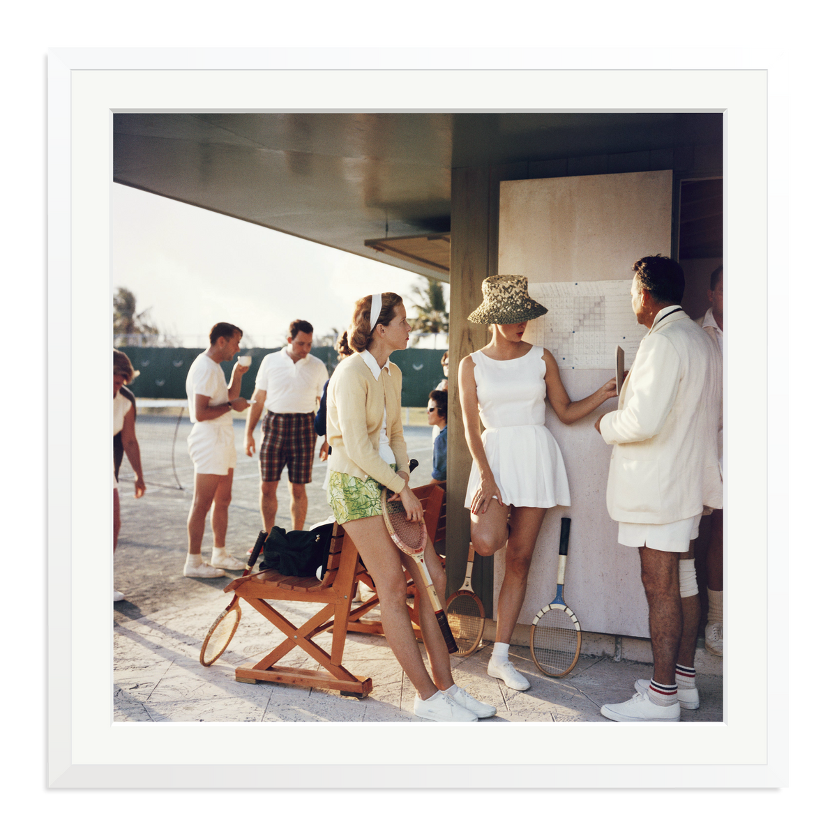 Slim Aarons 'Tennis in the Bahamas' Framed Print White XXL