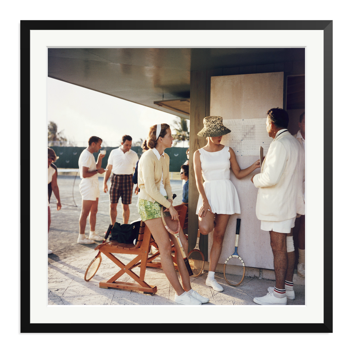 Slim Aarons 'Tennis in the Bahamas' Framed Print Black XXL