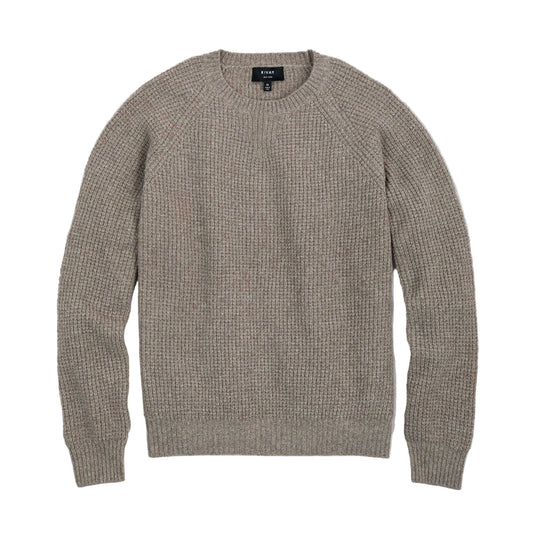 Rivay Sonny Waffle Sweater in Khaki Marl