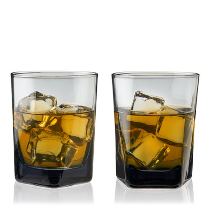 Hexagonal Crystal Double Old Fashioned Glasses