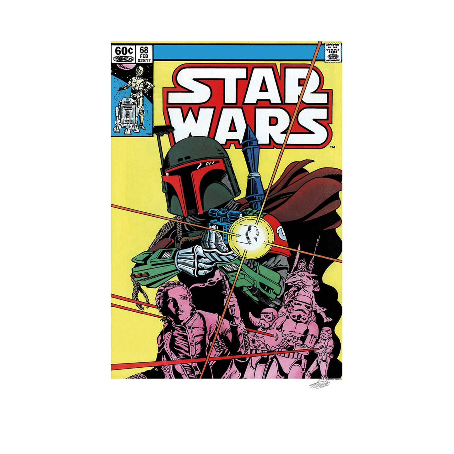 Stan Lee-Signed Star Wars #68 Comic Print