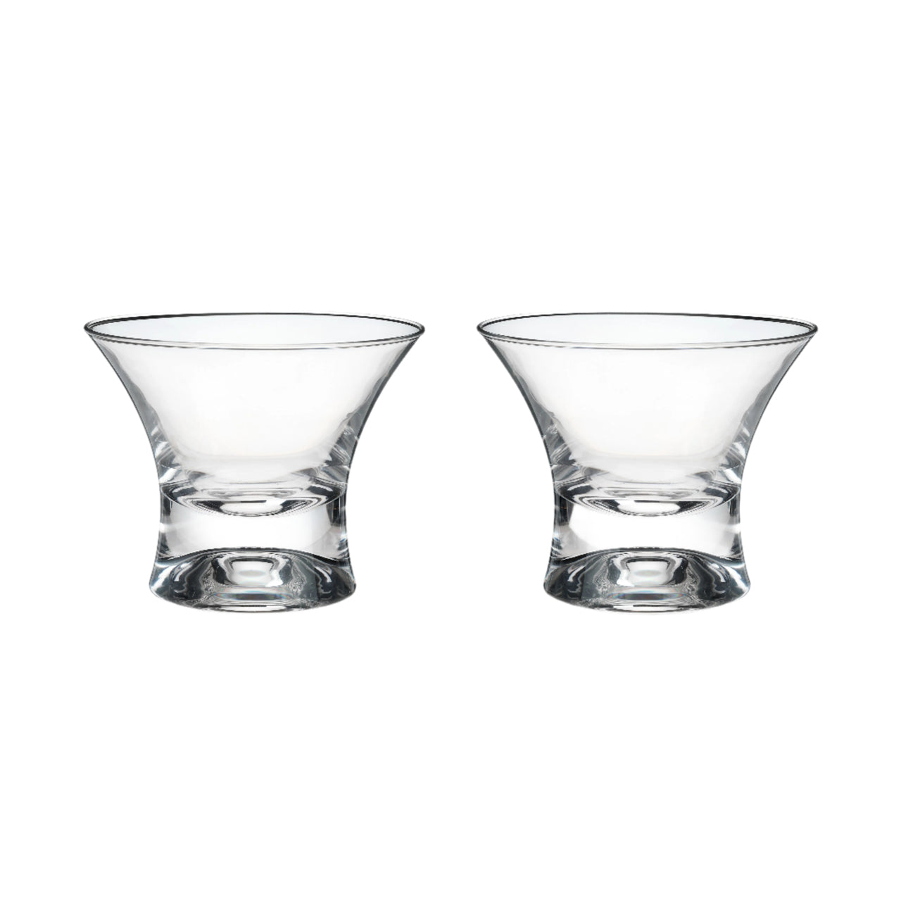 Raye Heavy Base Stemless Crystal Manhattan Glasses