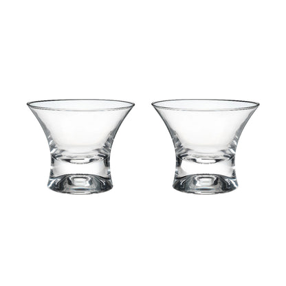 Raye Heavy Base Stemless Crystal Manhattan Glasses