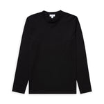 Sunspel Long Sleeve Riviera T-Shirt - Black