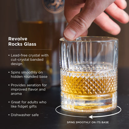 Revolve Crystal Spinning Whiskey Glass