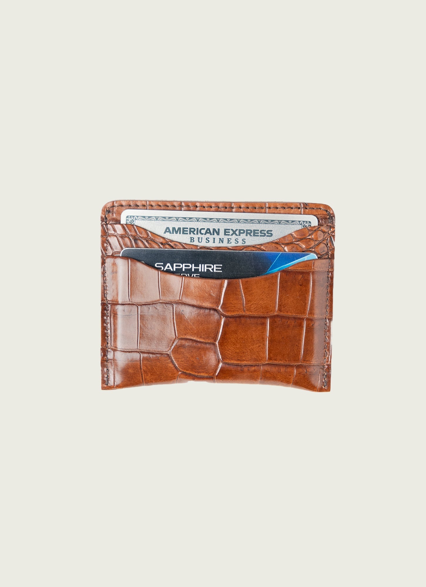 WP Standard Crocodile Card Wallet Tan