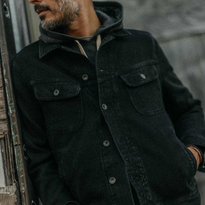 Taylor Stitch Black Indigo Waffle Long Haul Jacket