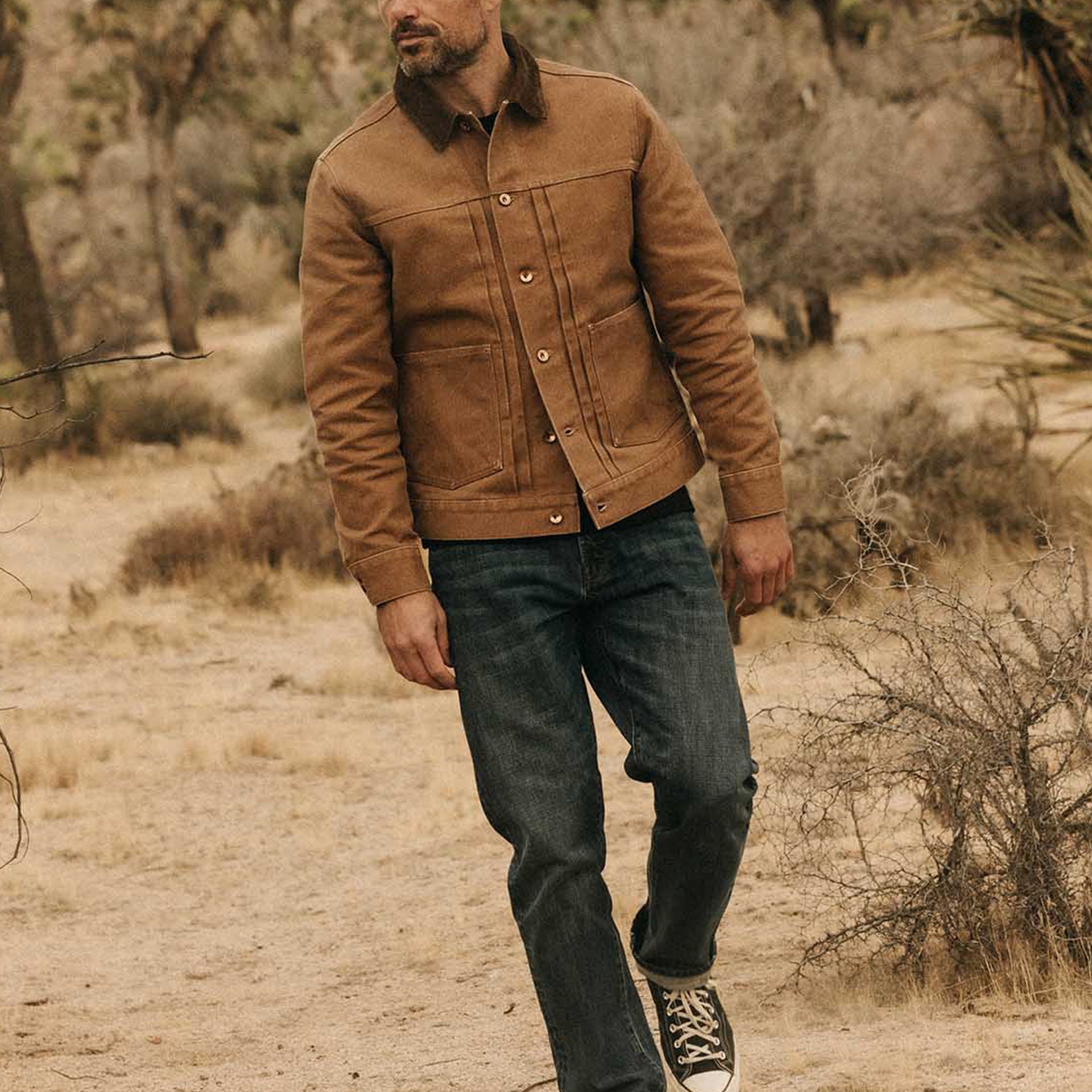 Taylor Stitch Tobacco Chipped Canvas Ryder Jacket | Uncrate Supply