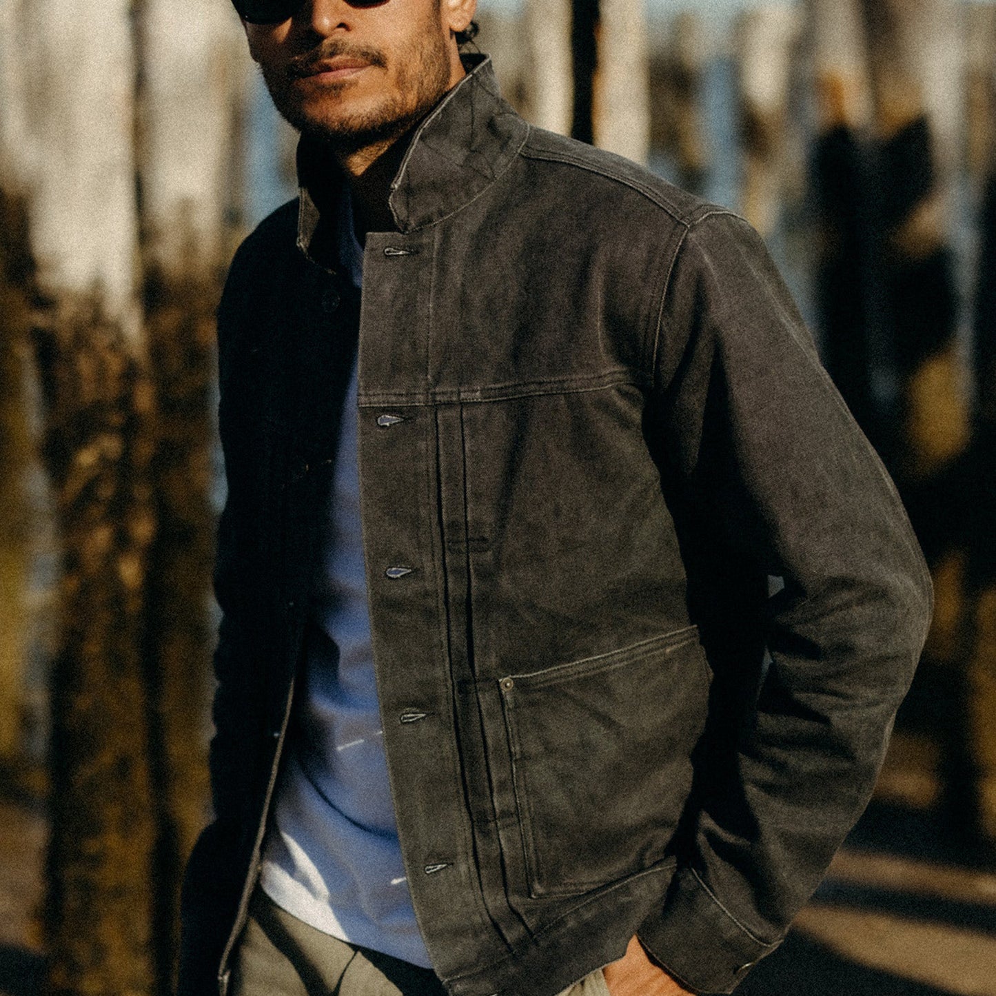 Taylor Stitch Coal Chipped Canvas Ryder Jacket