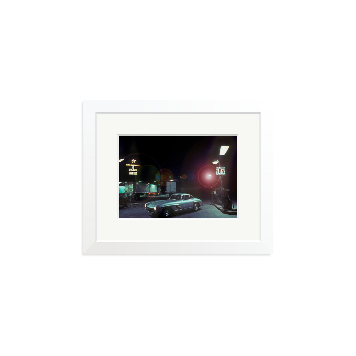 The Gas Station Framed Print White Small