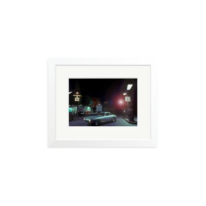 The Gas Station Framed Print White Small