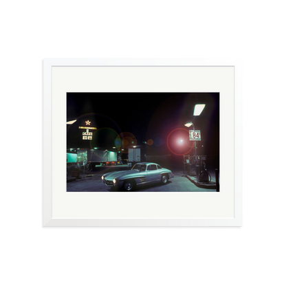 The Gas Station Framed Print White Large