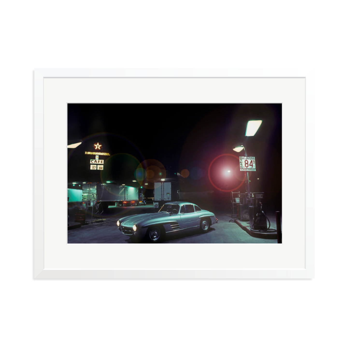 The Gas Station Framed Print White XL