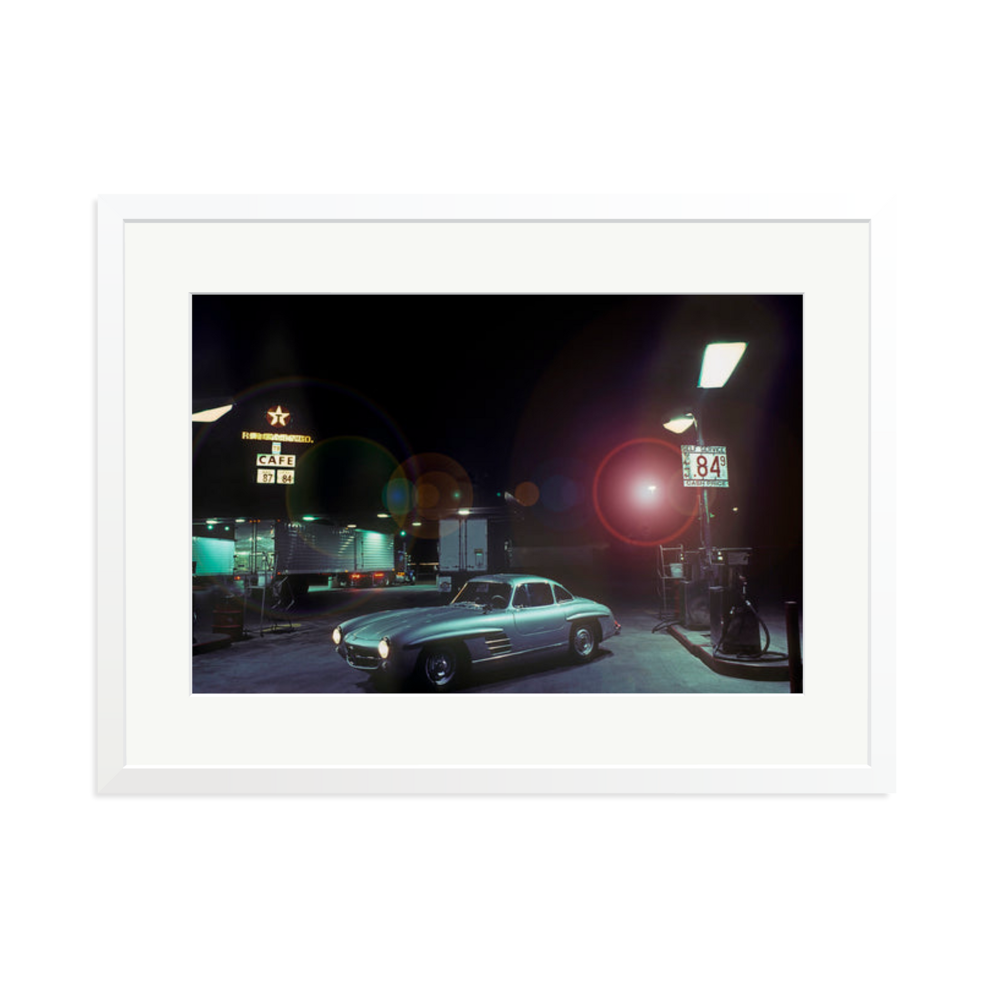 The Gas Station Framed Print White XL