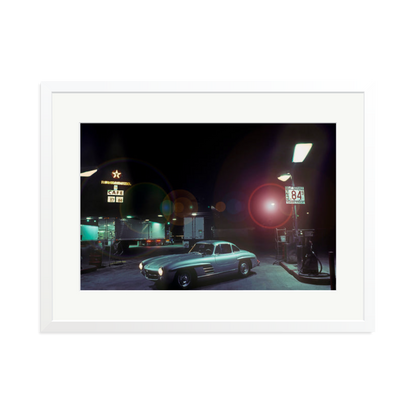 The Gas Station Framed Print White XL