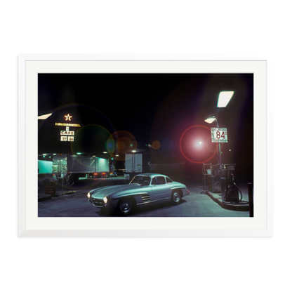 The Gas Station Framed Print White XXL