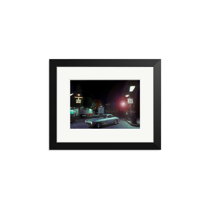 The Gas Station Framed Print Black Small