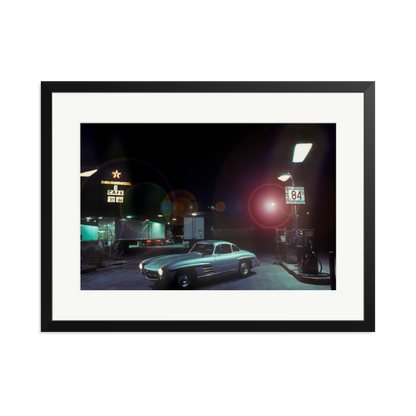 The Gas Station Framed Print Black XL