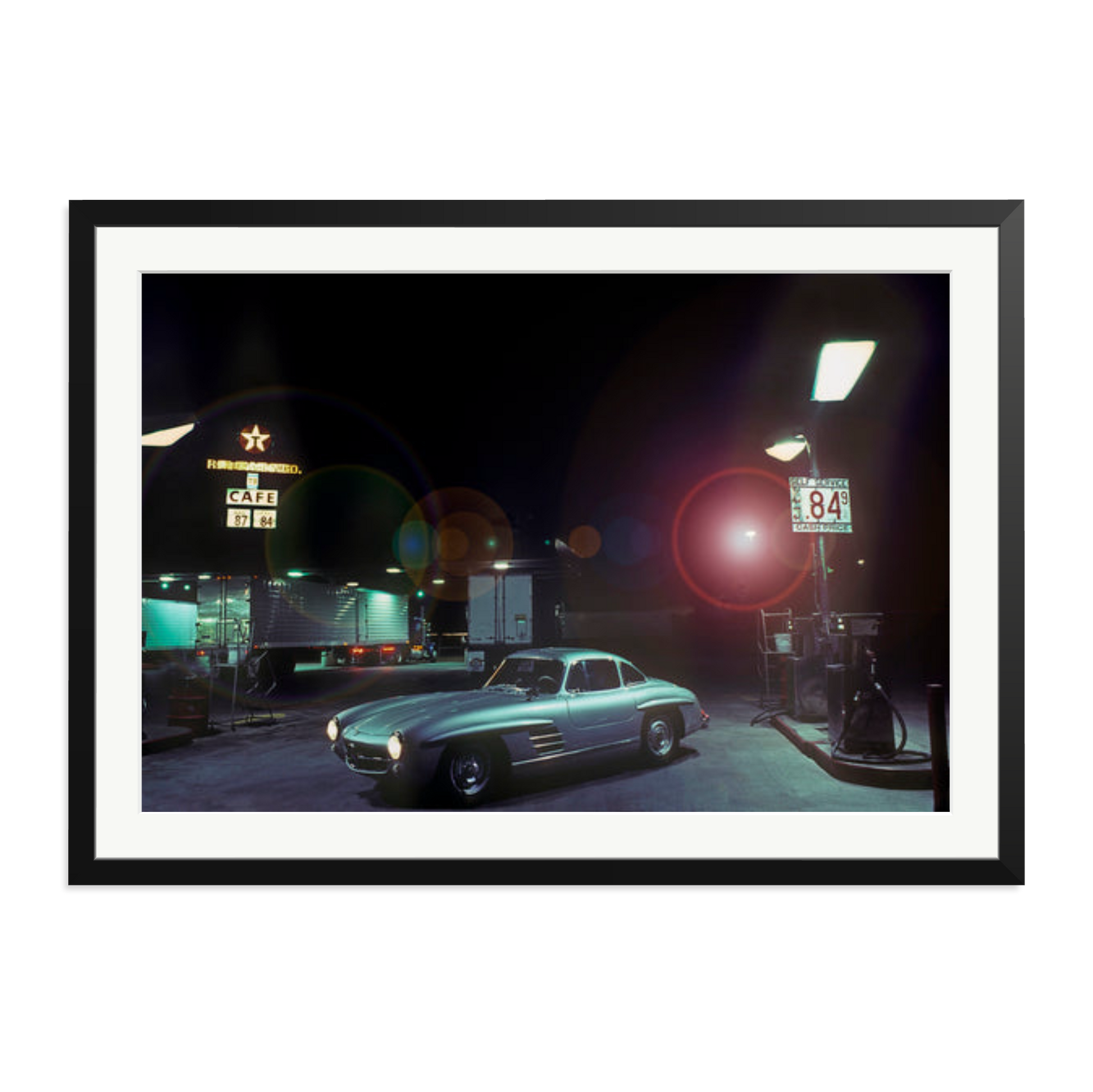 The Gas Station Framed Print Black XXL