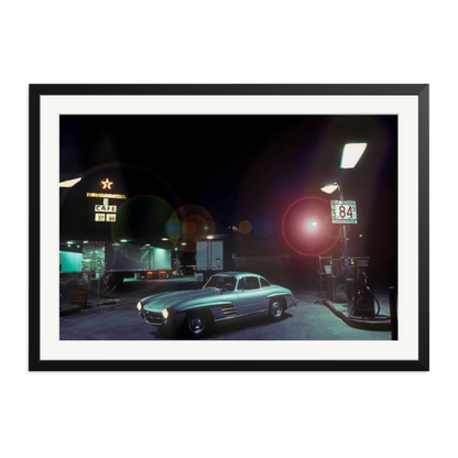 The Gas Station Framed Print Black XXL