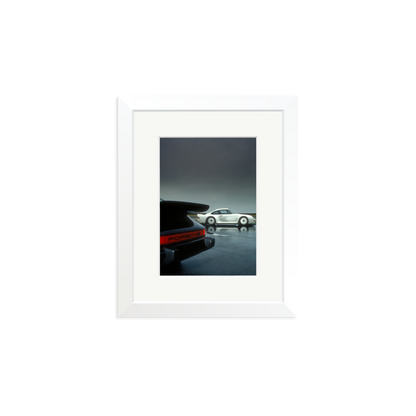 Porsche Test Track Framed Print White Small