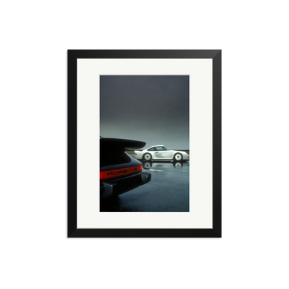 Porsche Test Track Framed Print Black Medium