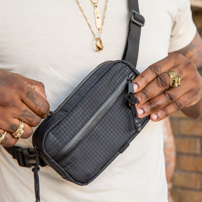 The Brown Buffalo Conceal Black Grid Waistpack