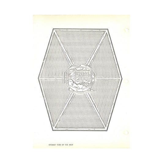 Star Wars: The Empire Strikes Back - Side Cutaway of Tie Fighter Print