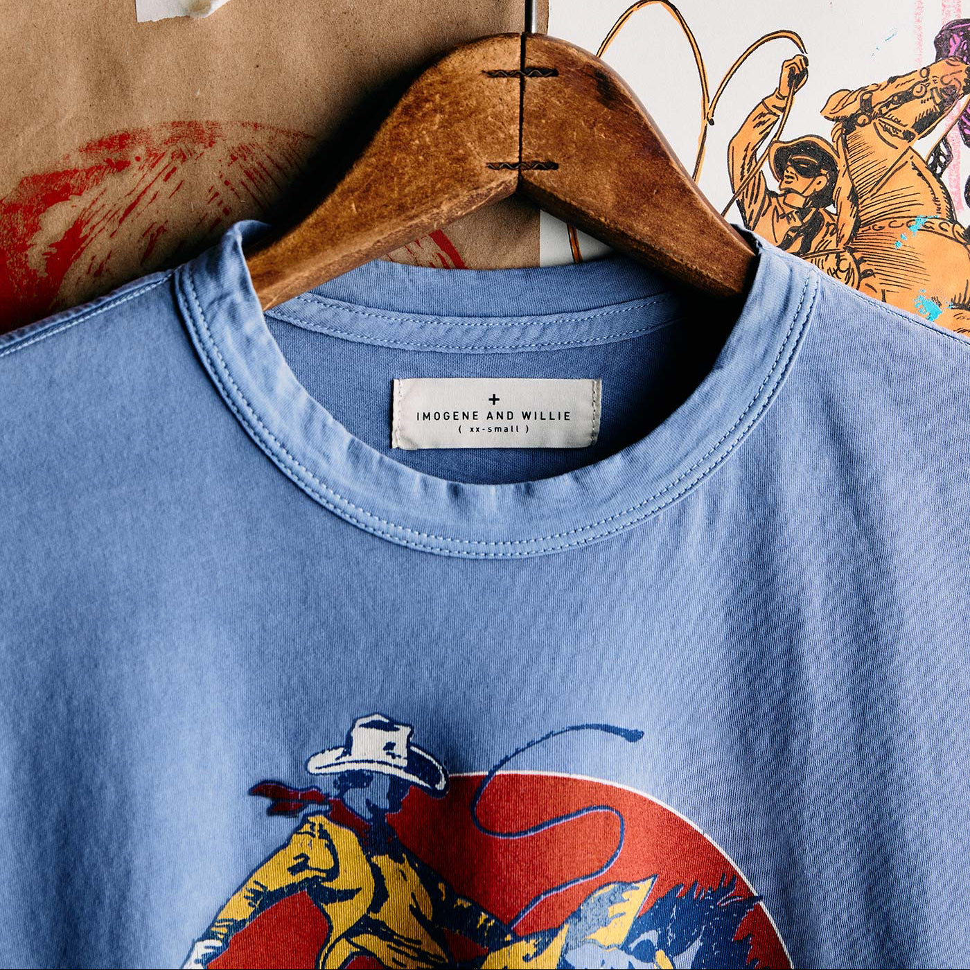 imogene + willie the "next time" tee in blue