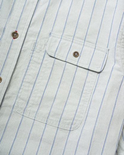 Tradesman Button-Down in Striped Chambray