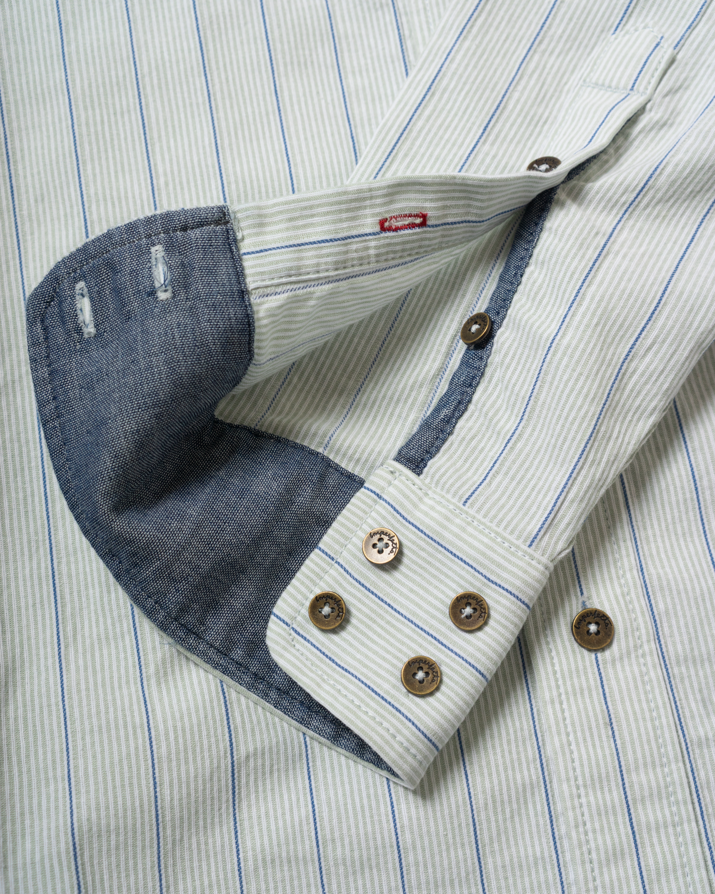 Tradesman Button-Down in Striped Chambray