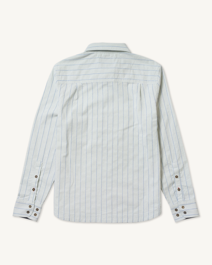 Tradesman Button-Down in Striped Chambray