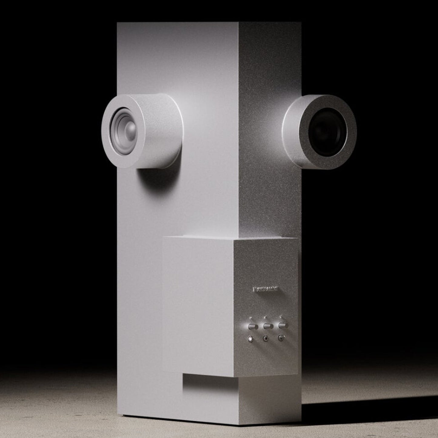 Transparent Brutalist Speaker