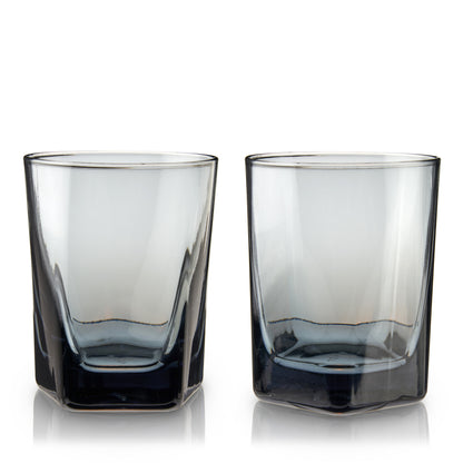 Hexagonal Crystal Double Old Fashioned Glasses