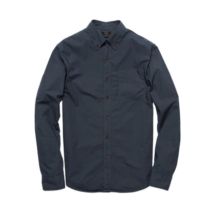 Rivay Type 104 Garment Dyed Poplin Navy Button Down Shirt