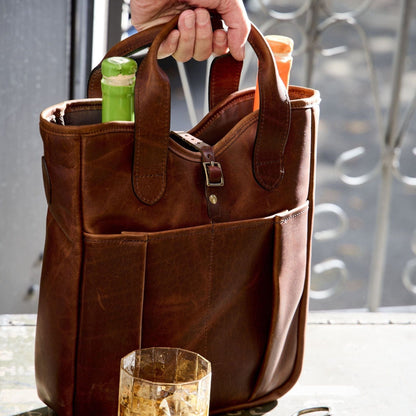 Tom Beckbe Leather Whiskey Tote