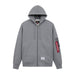 Alpha Industries UTILITY POCKET FULL ZIP UP - MEDIUM CHARCOAL HEATHER