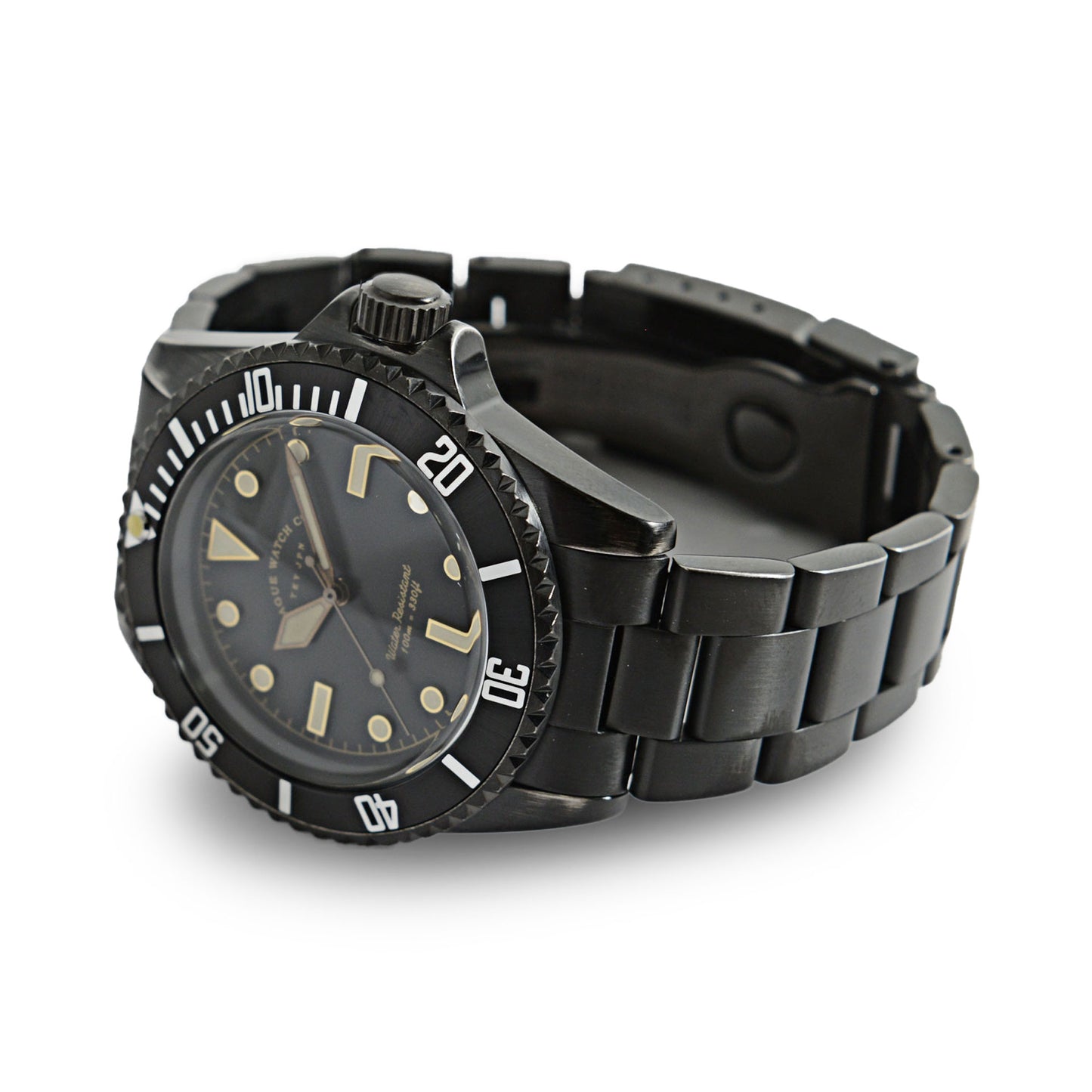 Vague Submariner-Uhr mit schwarzem Armband