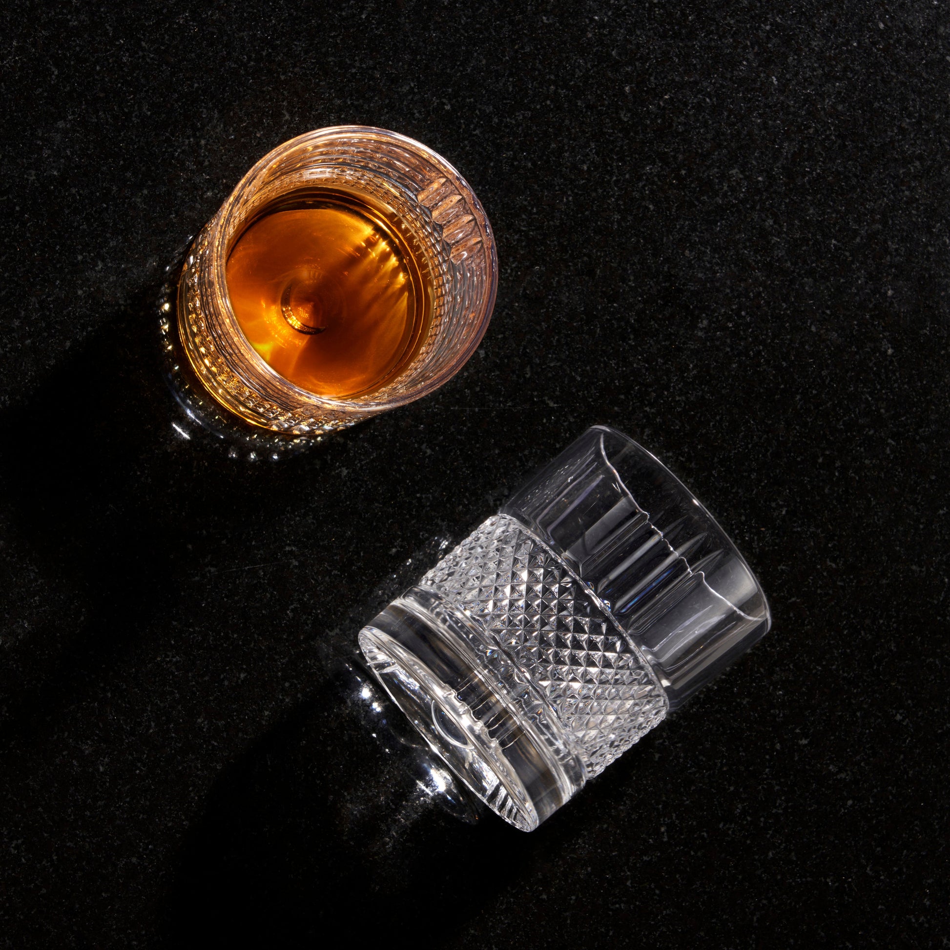Spinning Whiskey Glasses Set Of 2 – Rotatable Crystal Rock Tasting Glasses For Bourbon & Scotch