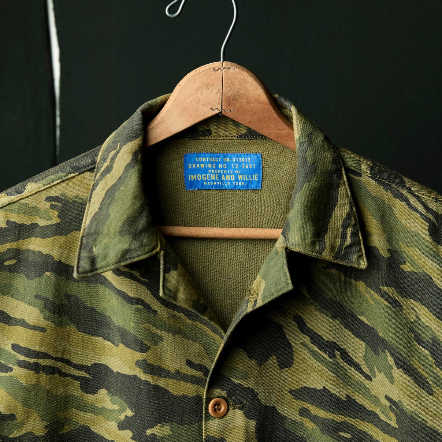 Imogene+Willie fatigue jacket in brushstroke camo