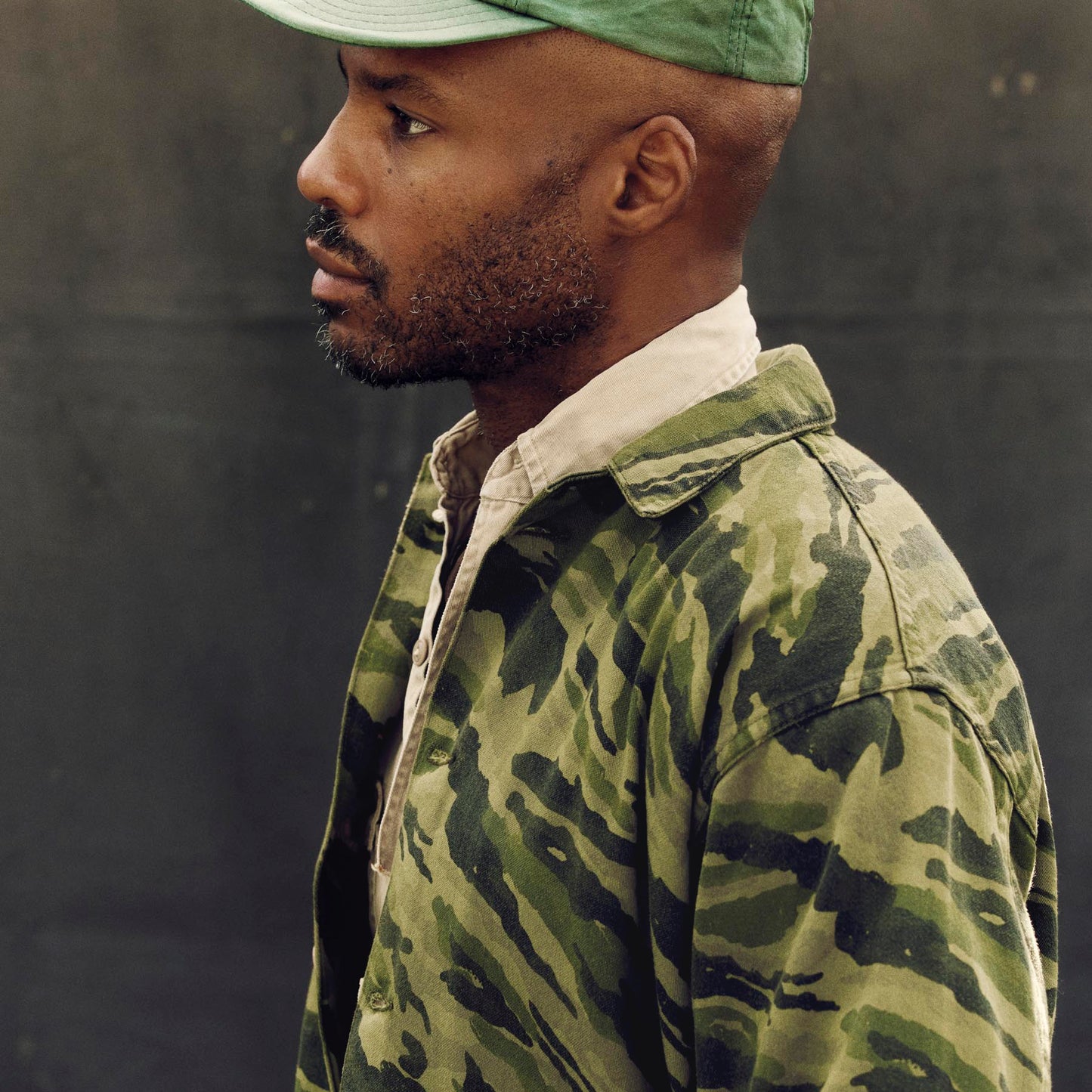 Imogene+Willie fatigue jacket in brushstroke camo