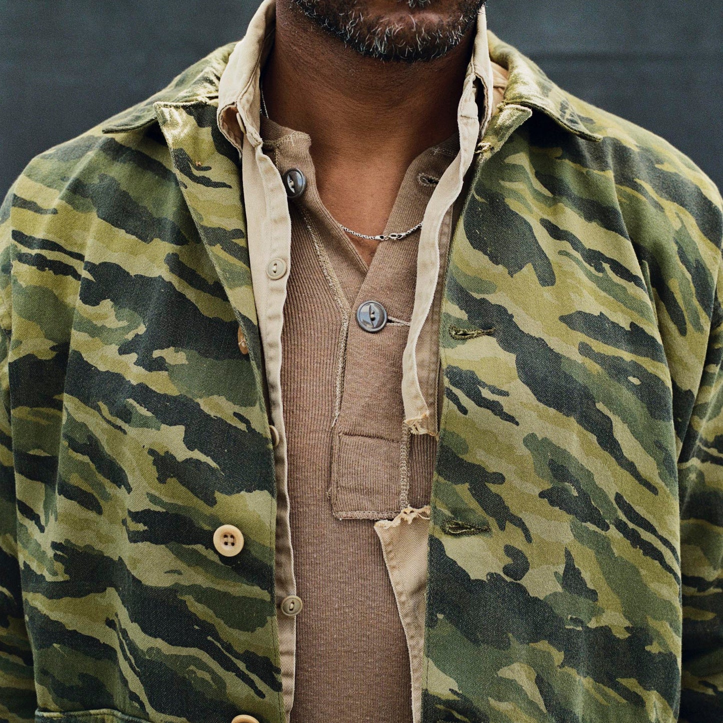 Imogene+Willie fatigue jacket in brushstroke camo