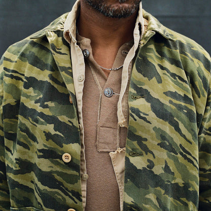 Imogene+Willie fatigue jacket in brushstroke camo